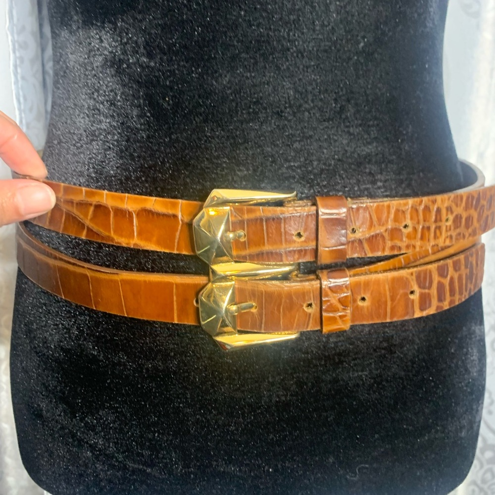Hyde collection double belt cognac good used condition